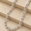 Colar elo inspiração tiffany  texturizado steel