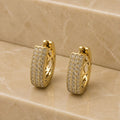 Brinco luxo argola click gota cravejada