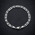 Pulseira masculina elo achatado com detalhe cruz
