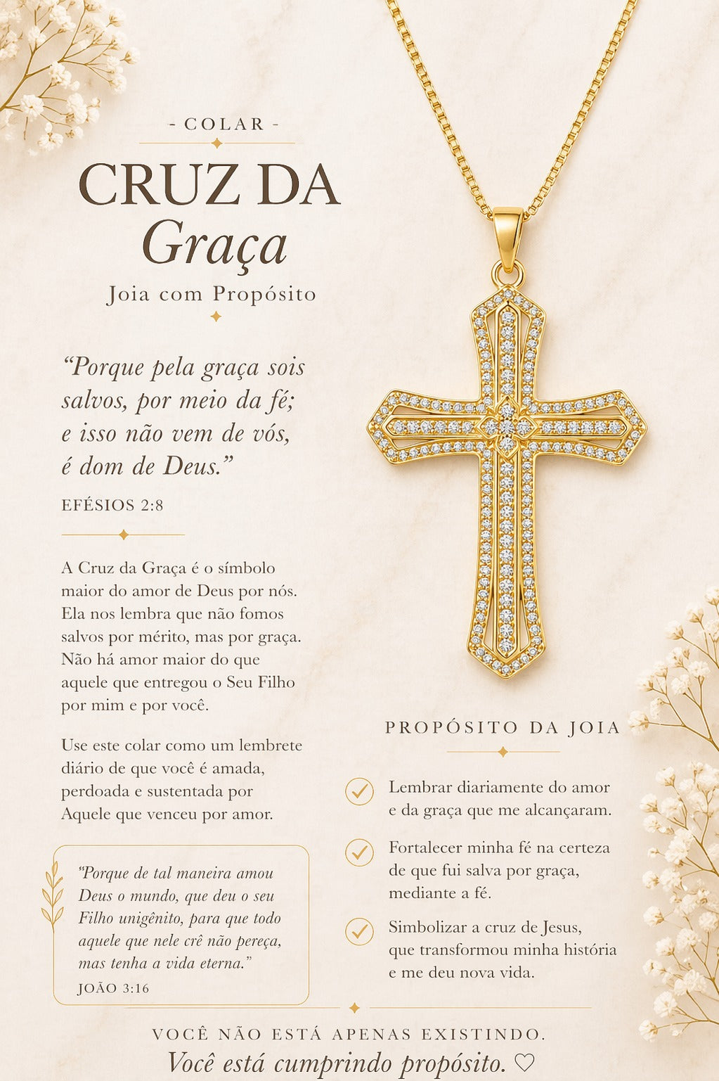 Colar veneziana com pingente cruz cravejado