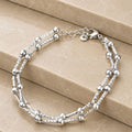Pulseira  elo inspiração tiffany texturizado steel