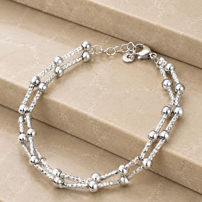 Pulseira  elo inspiração tiffany texturizado steel