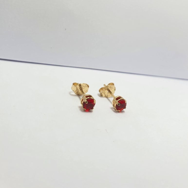 BRINCO PONTO DE LUZ ZIRCONIA VERMELHA