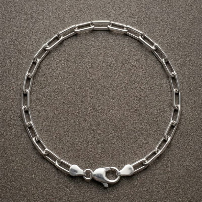 Pulseira masculina elo alongado steel